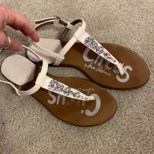 Sam Edelman circus white sandals 8